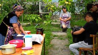 We Climbed the Mountain to Kish Village to Bake Sheki Tandir Bread  Omelette for Lunch