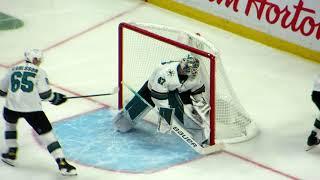 James Reimer in action during the Sharks @ Senators hockey game