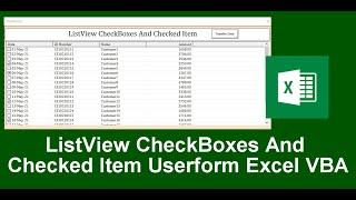 ListView Checkboxes And Checked Item Userform Excel VBA