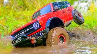 RC Cars Get Stuck in Super Deep Mud! Three Cars Save One!