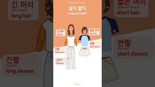 [One Picture Words] 32. 길다 짧다 : Long and short #studykorean #한국어공부 #koreanwords #koreangestures