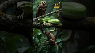 Monkey vs Eagle! Hilarious Jungle Encounter in the Amazon Rainforest #Wildlife