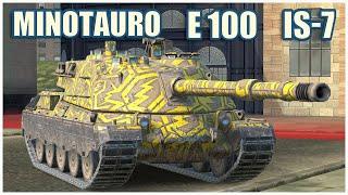 Minotauro, E 100 & IS-7 • WoT Blitz Gameplay