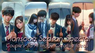 MONSOON SEASON SPECIAL COUPLE'S 3D AI IMAGE CREATIVE IDEAS #sgcreation3011