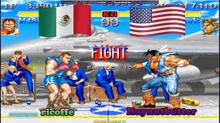 Super Street Fighter 2 Turbo  ricoffe (Mexico) vs Huynutbutter (Usa) 슈퍼 스트리트 파이터 2 터보