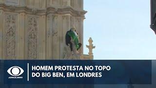 Homem está há horas no topo do Big Ben, em Londres