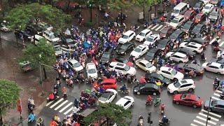 Vietnam raw street traffic capture – Morning Rush Hour Traffic in Hanoi, Vietnam