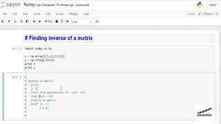 Finding inverse of a matrix in Numpy