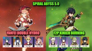 F2P Kinich Burning & Yanfei Double Hydro | NEW Spiral Abyss 5.0 | Genshin Impact