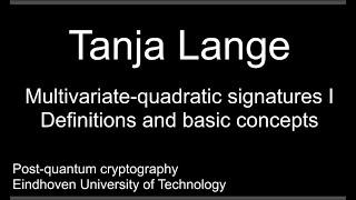 Multivariate-quadratic signatures I - Definitions and basic concepts