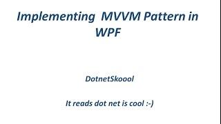 WPF MVVM Implementation