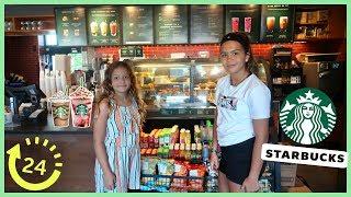 WE ONLY ATE  STARBUCKS FOR 24 HOURS | SISTER FOREVER