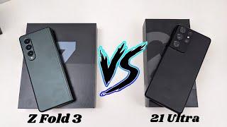 Samsung Galaxy Z Fold 3 VS Galaxy S21 Ultra 4K Video Battle