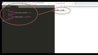 Simple hello world -  in programming language HTML -  using Sublime Text 2018