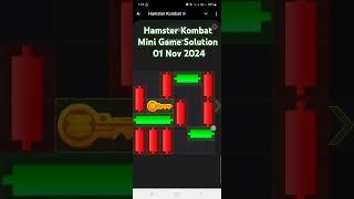 01 NOV  2024 Mini Game | Hamster Kombat Mini Game | mini game hamster | mini game solution #shorts