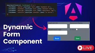 Reusable Form Component  in Angular | Dynamic Form Component Angular