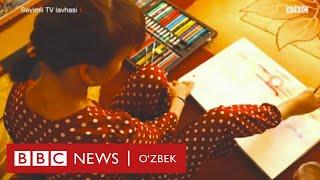 Ўзбекистон: Оёғи билан расм чизадиган қиз -  BBC News O'zbek Yangiliklar