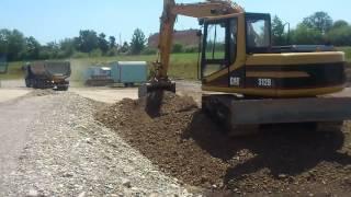 Cat 312B: Max Grimm: Kiesplanie mit Bagger / Levelling Gravel with my excavator/dozer