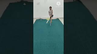 #Short Young girl practicing #cricket shots. #Budding cricketer