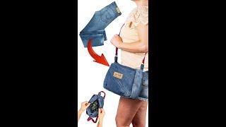 How to sew a DIY shoulder bag from old jeans easily! Miarti️