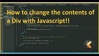 How can I change the contents of a Div with Javascript? | No JQuery | Javascript & HTML Fundamentals