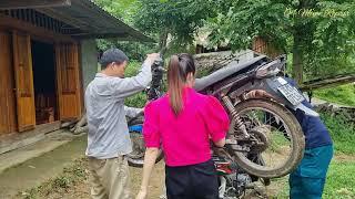 Genius girl: restores and maintains severely damaged HONDA Wave 110cc motorbike Part 1