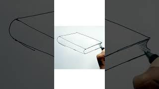 How to draw a closed book 3d easy #shorts  #cartoonhub  #drawing