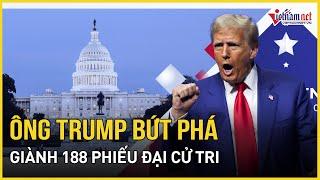 Kết quả bầu cử Mỹ 2024: Ông Trump bứt phá ngoạn mục giành 188 phiếu đại cử tri, bỏ xa bà Harris