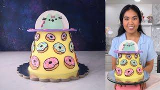 How to Make a Pusheen UFO Cake: Tapered Cake Tutorial