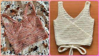 Out class Crop top patterns-New handknitted CROCHET crop top for Ladies