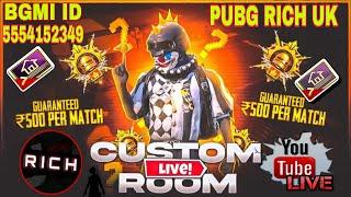 BGMI LIVE CUSTOM ROOM || CustomRooms || PUBG LIVE CUSTOM ROOMS#bgmilive #bgmicustomroom #giveaway