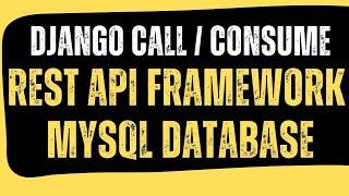 Django REST Framework API get data from MySQL phpmyadmin