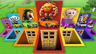 SURVIVAL IN BRAINROT BIGGEST DOOR BASE WITH SECRET CARS in Minecraft ! SECRET LARGE DOOR !