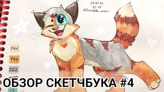 ОБЗОР СКЕТЧБУКА#4 /Коты-воители/трейды/мои персонажи/