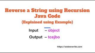 Java Program to Reverse a String using Recursion