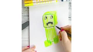 Как нарисовать Крипера из Майнкрафта How to draw a Minecraft Creeper