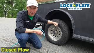 Inflating your tire with a LockNFlate Air Chuck, Closed Flow version.