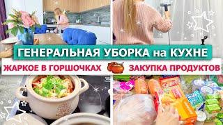  Генеральная УБОРКА НА КУХНЕ  МОТИВАЦИЯ НА УБОРКУ ЖАРКОЕ В ГОРШОЧКАХ на ужин  ЗАКУПКА ПРОДУКТОВ