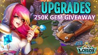 Upgrades For Curious George! 250K Gem Giveaway! Lords Mobile