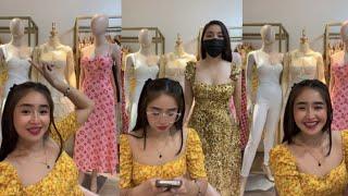 Beautiful sexy girl selling clothes