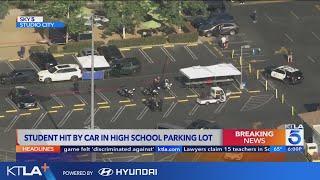 Student in Studio City critically injured in parking lot crash