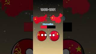 History Russia China relationship 1950 2024 #countryballs #russia #china #ussr #relationship