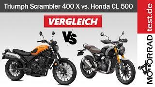 Triumph Scrambler 400 X vs. Honda CL 500 | Vergleich A2 Scrambler-Bikes