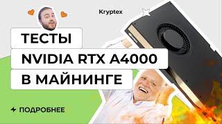 NVIDIA RTX A4000 для майнинга в 2022 | Тесты с Криптексом