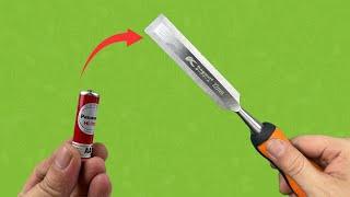 In just 1 minute! A simple method to sharpen a chisel to razor sharp