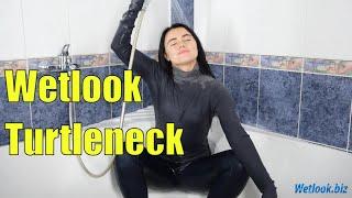 Wetlook Levi's jeans | Wetlook turtleneck | Wetlook shower