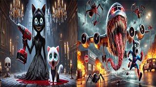 Hero Cat’s Epic Battle & Kitten’s Heartfelt Struggle for Justice #ai #catlover #cutecats #cartoon