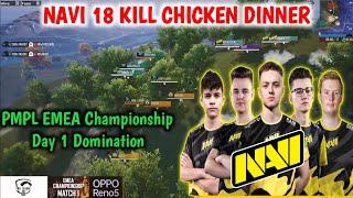 NAVI 18 Kill Chicken Dinner in PMPL EMEA Championship | Navi Pubg Mobile |Navi PMPL |PME Highlight |