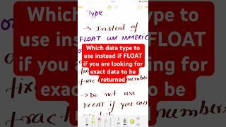 SQL Tips-04 which data type to used for FLOAT if you are looking for exact values to be returned