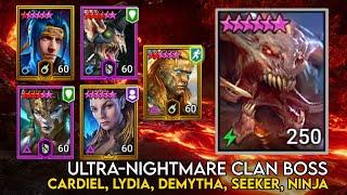 UNM Clan Boss 1 Key Cardiel, Lydia, Demytha, Seeker, Ninja | Raid Shadow Legends Guide